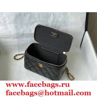 chanel Lambskin  &  Gold-Tone Metal black Vanity with Chain